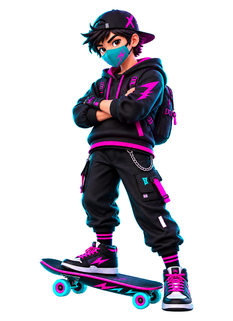 SHADOW MAX, masked skater